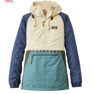 L.L. Bean women's mountain classic jacket Natural/Mineral Blue